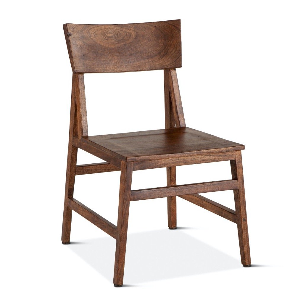 London Loft Wood Dining Chair angled view