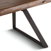 London Loft Modern Live Edge Dining Table close up iron base