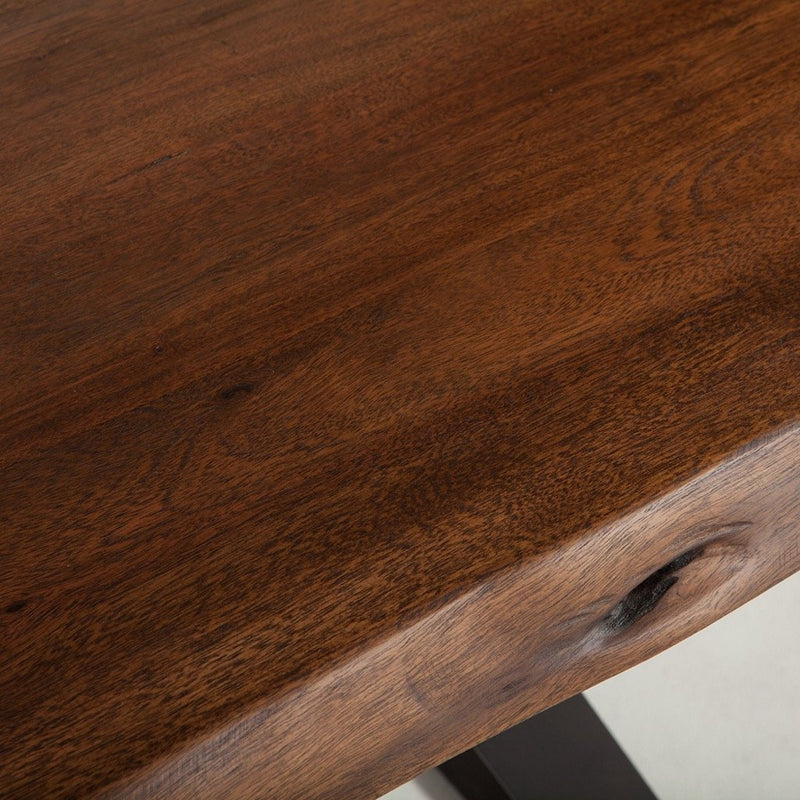 London Loft Modern Live Edge Dining Table close up wood