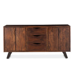 London Loft Live Edge Acacia Wood & Iron Sideboard front view