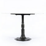 Lucy Round Dining Table - Marble/Carbo Cast Iron Pedestal Detail