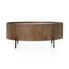 Lunas Drum Coffee Table Caramel Guanacaste Side View Four Hands