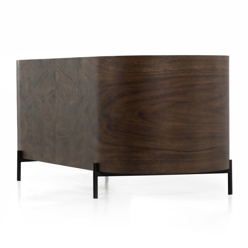 Lunas Executive Desk Caramel Guanacaste Angled View Four Hands