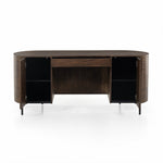 Lunas Executive Desk Caramel Guanacaste Open Cabinets View 224198-002
