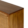 Four Hands Macklin Media Console Light Mahogany Top Right Corner Detail