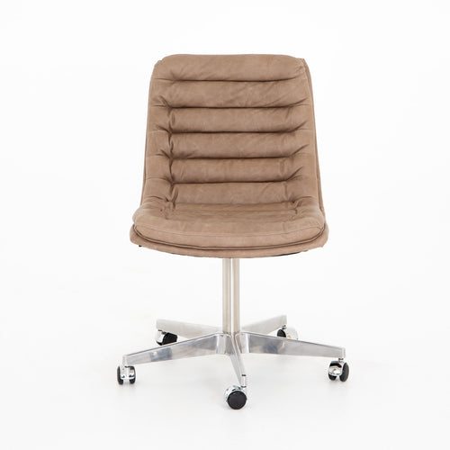 Malibu Desk Chair Natural Wash Mushroom front view