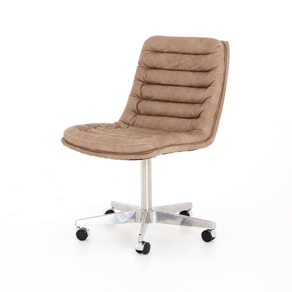 Malibu Desk Chair Natural Wash Mushroom angled view