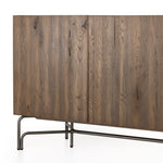 Marion Sideboard - Rustic Fawn Veneer view of front and brushed gunmetal legs