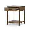 Mason Nightstand-Dark Hazel drawer opened view