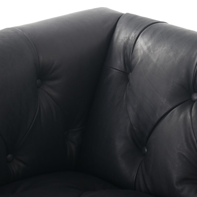 Maxx Sofa - Heirloom Black up close view of left corner