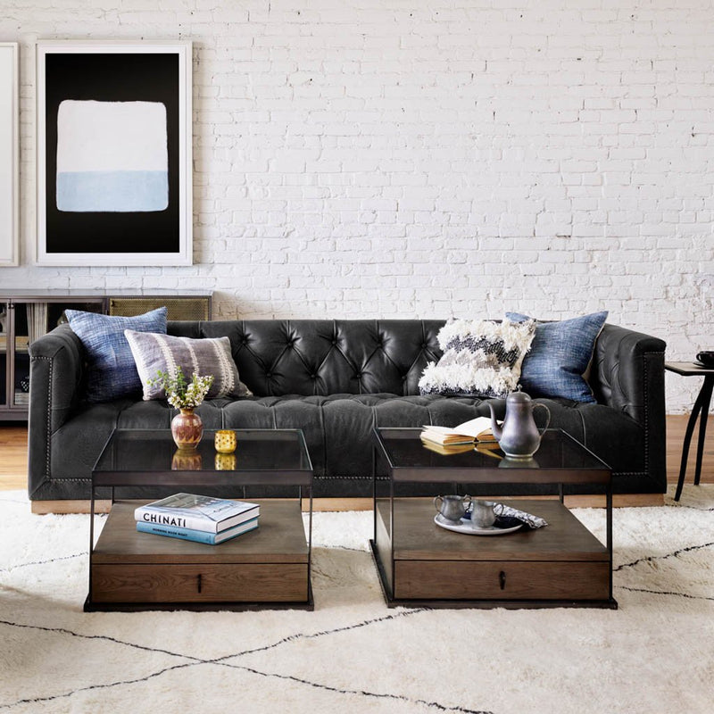 Maxx sofa destroyed black leather