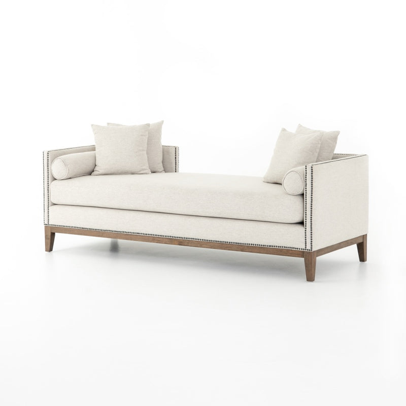 Four Hands Mercury Double Chaise Noble Platinum