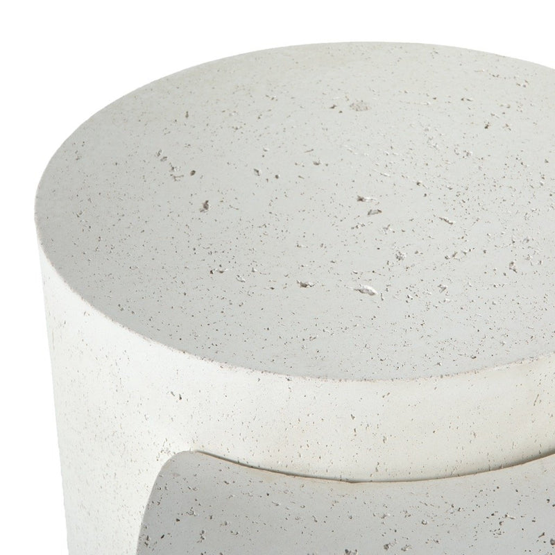 Meza Nesting Coffee Table - Textured White Finished Concrete Detail