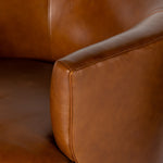 Mila Swivel Chair Riviera Cognac Top Grain Leather Armrest Four Hands