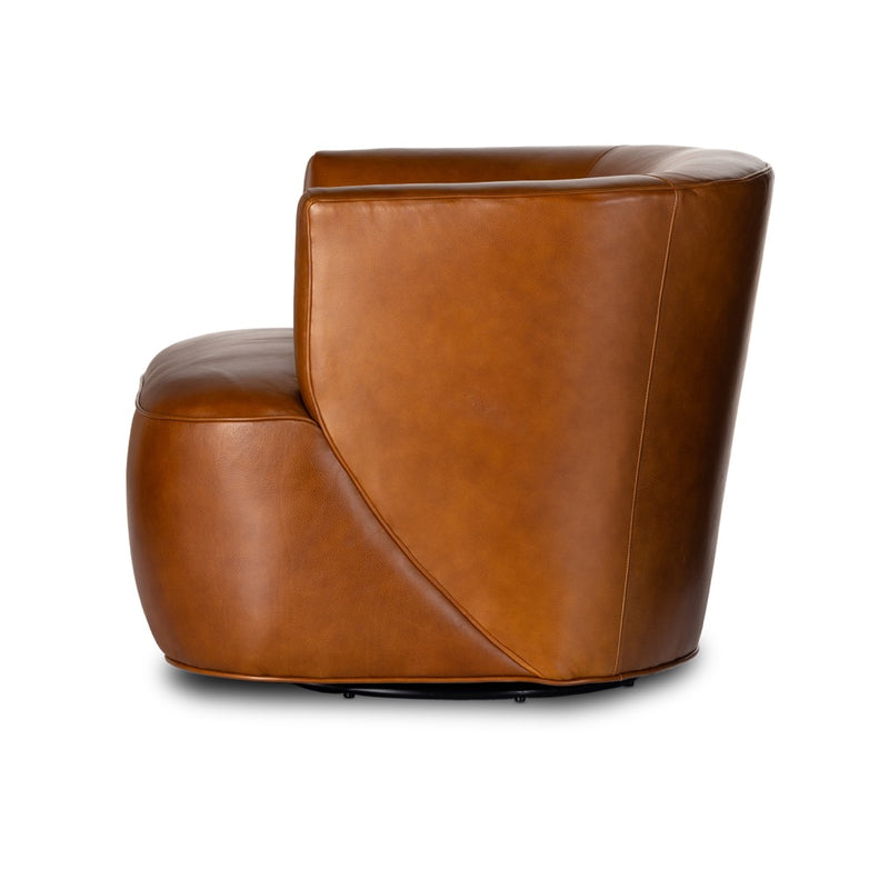 Mila Swivel Chair Riviera Cognac Side View 107195-018
