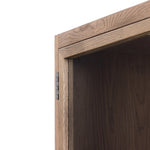 Millie Cabinet - Drifted Oak Solid close up view top corner