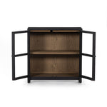 Millie Small Cabinet Drifted Matte Black Open Cabinet Front View 227825-001
