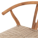 Muestra Teak Counter Stool Natural Curved Backrest Detail Four Hands