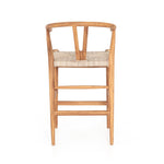 Muestra Teak Counter Stool Natural Back View Four Hands