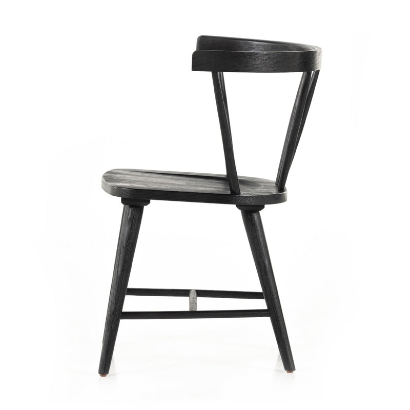 Naples Dining Chair Black Oak Side View Four Hands