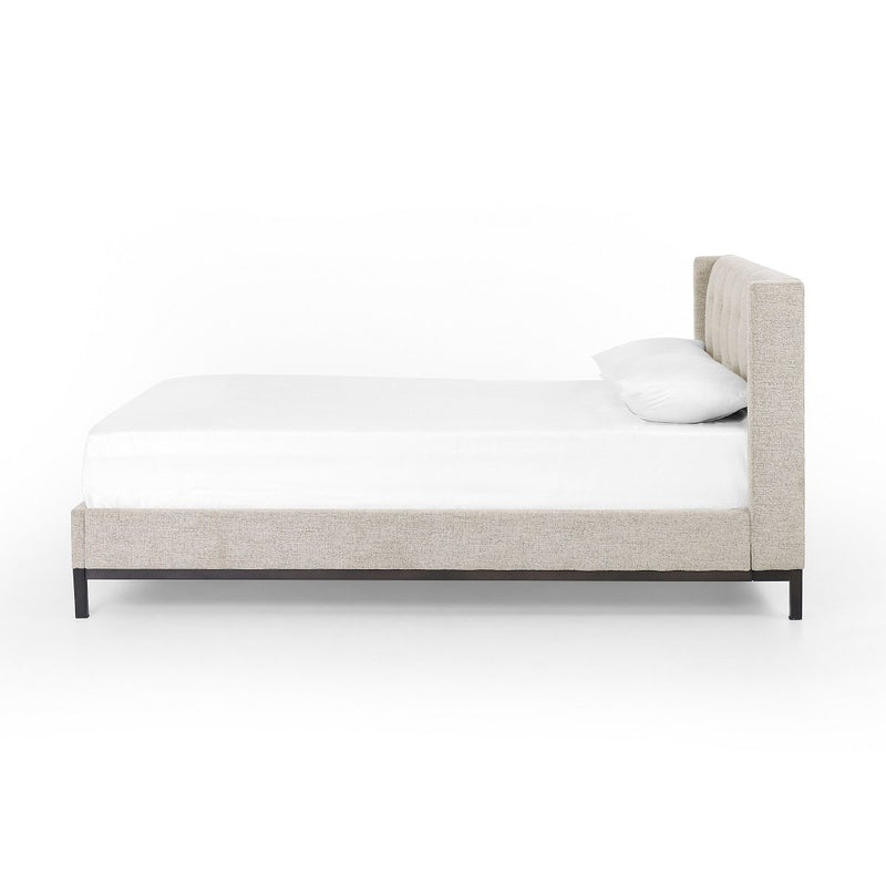 Newhall Bed - Plushtone Linen Side View