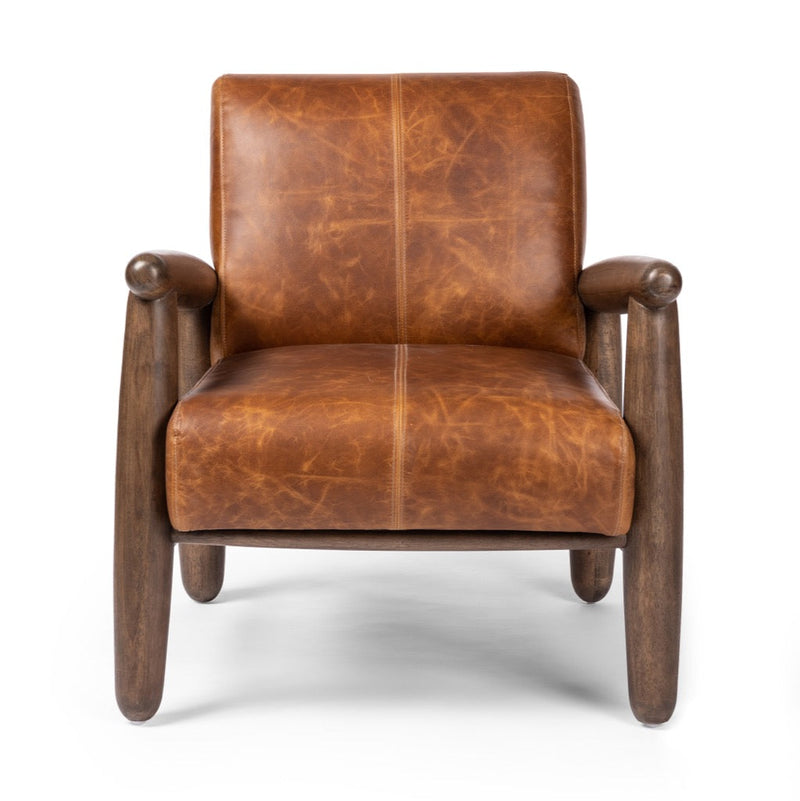 Four Hands Oaklynn Chair Raleigh Chestnut Front View