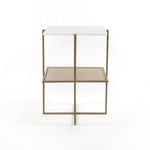 Front View Olivia Nightstand Brass and Marble IMAR-150