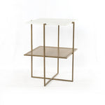 Olivia Nightstand Brass and Marble IMAR-150