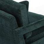 Olson Velvet Chair - Emerald Worn Velvet Arm Detail