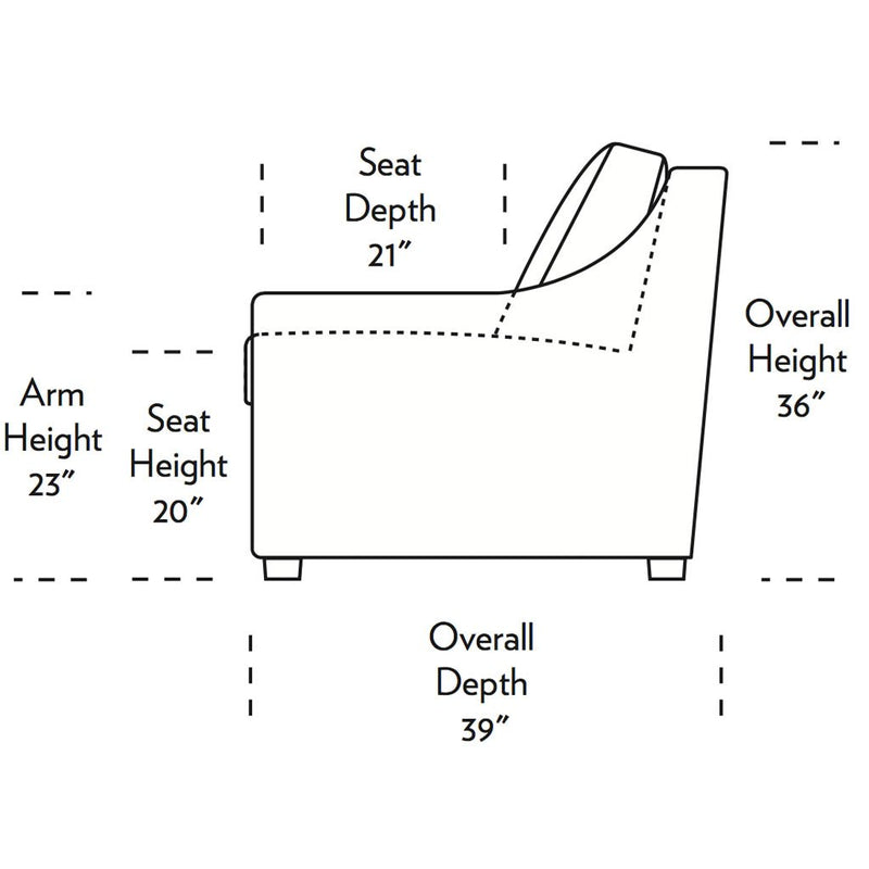 Perry Comfort Sleeper Sofa Side Dimensions