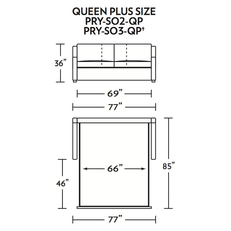 Perry Queen Plus Size Comfort Sleeper Sofa