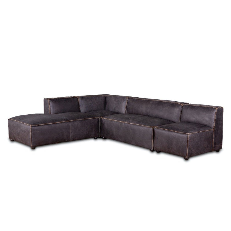 Portofino 4-Piece Sectional - Antique Ebony angled view