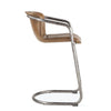 Portofino modern leather stool side view