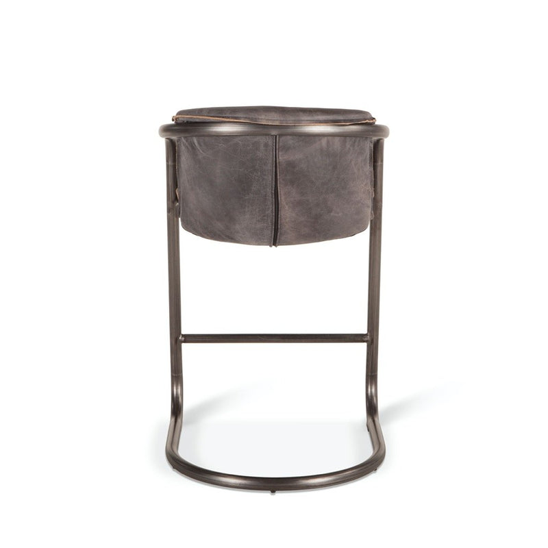 Portofino Modern Rustic Stool - Antique Ebony back view