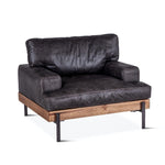 Portofino Leather Armchair Morocco Black angled view