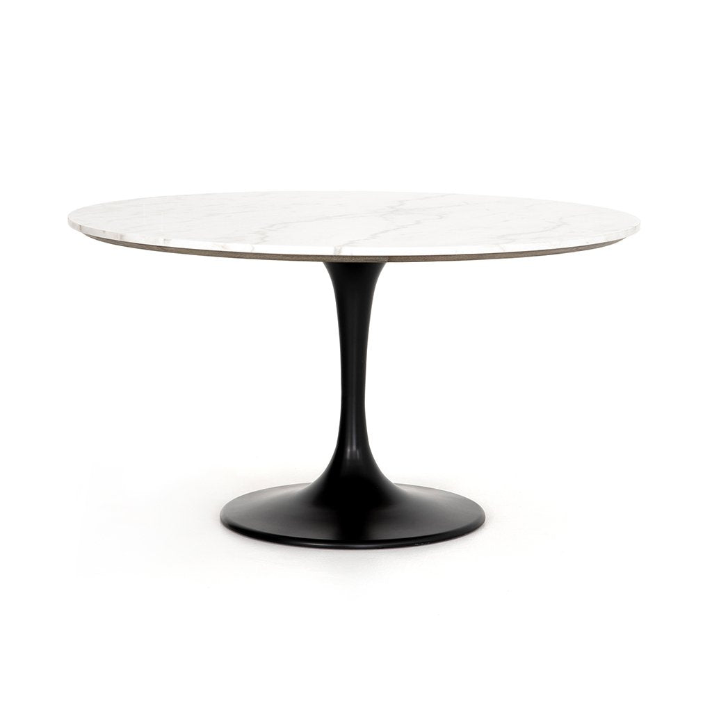 Powell White Marble Dining Table Four Hands