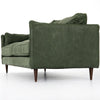 Reese Green Leather Sofa - Eden Sage Corner View