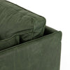 Reese Green Leather Sofa - Eden Sage Cushion Detail