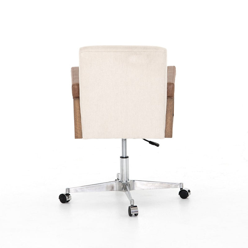 Reuben White Fabric Desk Chair Four Hands CABT-9121-127