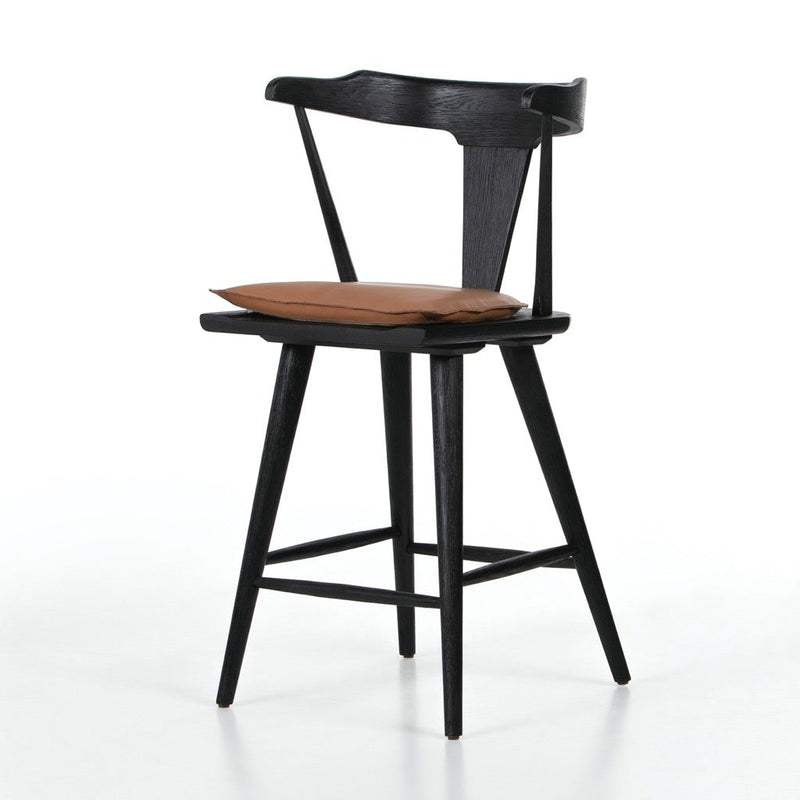 Ripley Counter Stool with Whiskey Saddle Cushion