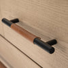 Rosedale Tall Dresser-Yucca Oak close up view drawer with hardware