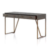 Shagreen Desk Grey Angled View Open Drawers 107640-008
