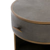 Shagreen Round Nightstand Stainless Steel Handle