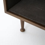 Shagreen Bedside Table - Antique Brass