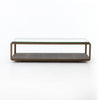 Shagreen Shadow Box Coffee Table - Antique Brass