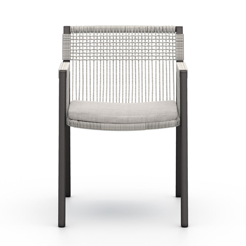 Shuman Outdoor Dining Chair Stone Grey front view