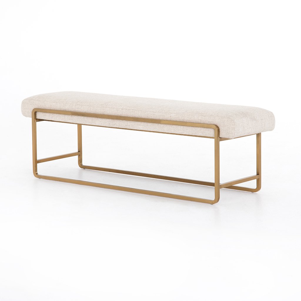 Sled Upholstered Accent Bench - Thames Cream