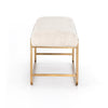 Sled Upholstered Accent Bench - Thames Cream End View