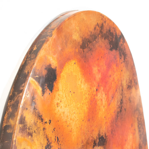 Smooth Copper Oval Tabletop - Natural w/ Spots