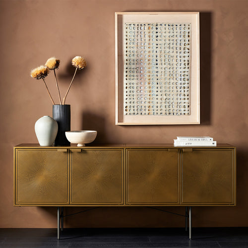 Four Hands Sunburst Sideboard Aged Brass Staged Image